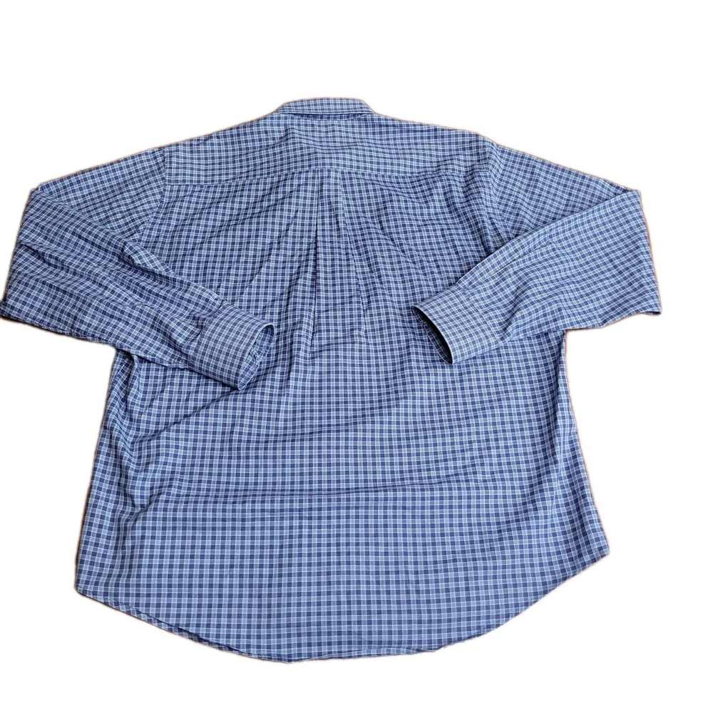 $148 PETER MILLAR Size L Men's Cotton/Spandex Blue Plaid Button Down Shirt - Picture 4 of 4